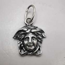 Vintage Elegant Pendant, Greek Mask,  made of 925 silver,handmade, 2g