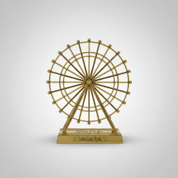 Paris Ferris Wheel Miniature Gold Tone Model Souvenir Romantic World Tabletop