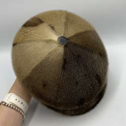 Vintage Soviet Men’s Mink Fur Hat Patchwork 1980s USSR Winter Warm Hat Size M