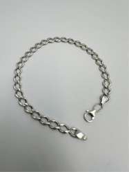 Vintage 925 Sterling Silver Chain Bracelet – Classic Twisted Link Design