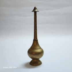 Vintage Brass Perfume Rose Water Bottle Indian Attar Scent Dispenser Engraved 11