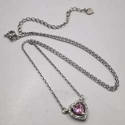 Vintage Elegant Pendant  925 Sterling Silver Handmade Zircon Pink Topaz 3.17g