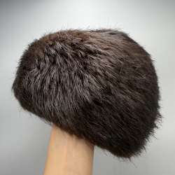 Vintage Austrian Nutria Fur Beret Hat Salzburg Retro Women’s Winter Size 57 M