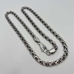 Vintage Solid 925 Sterling Silver Chain Necklace – Heavy Link Design –