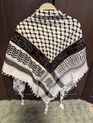 Traditional Embroidered Palestinian Keffiyeh – Classic Elegant Scarf