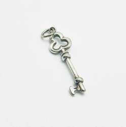 Authentic Tiffany & Co. 925 Sterling Silver Key Pendant Charm Vintage Pre-Owned