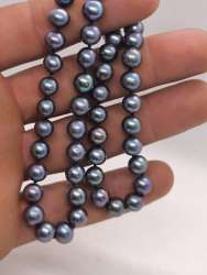 Elegant Natural Freshwater Pearl Necklace – Dark Gray – Timeless Style