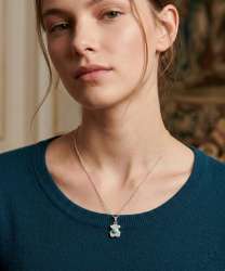 Vintage TOUS Heart Motif Necklace 925 Sterling Silver Turquoise Pendant – Used G