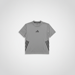Men's Athletic Performance Training Tee Shirt - Lightweight Breathable Grey Shor