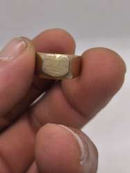 Vintage Copper Signet Ring – Square Face with Small Heart Stamp