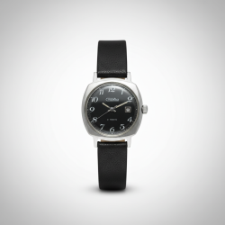 Vintages Soviet Era Men's Mechanical Slava Wristwatch - 21 Jewels, Black Dial - 8078