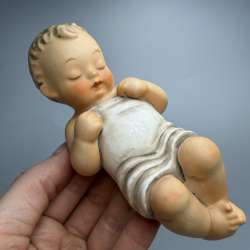 Vintage Goebel Sleeping Baby Piano Baby Porcelain Figurine W. Germany Home Decor