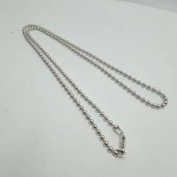 Vintage 925 Sterling Silver Bead Chain Necklace-Unisex Jewelry
