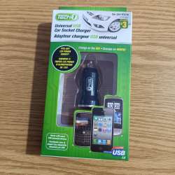 Tech1 Universal USB Car Charger 12-24V Cigarette Lighter Adapter Single USB