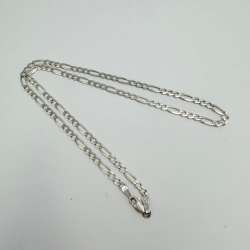 Vintage 925 Sterling Silver Figaro Chain Necklace–Classic Italian Style–Unisex