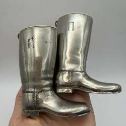 Vintage Grenadier Silver Plated Boot Shot Glasses Measuring Jigger Pair England