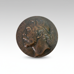 Vintage Bronze Commemorative Medal Plaque ET. BENOIT Bust Profile Art Collectible