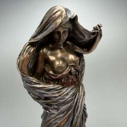 Aphrodite Goddess Figurine Bronze Finish Polystone Statue Home Decor Collectible