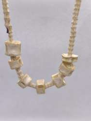 Vintage Bone Necklace Tribal Handmade Cream Beads Unique Design