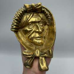 Vintage Bronze Ashtray Victorian Lady Bonnet Heavy Desk Tray France Trinket Dish