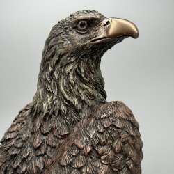 Eagle Statue Bronze Finish Polystone Figurine Home Office Decor Gift Boxed 25 cm