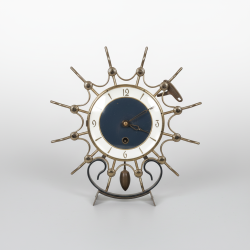 Vintage Sunburst Wall Clock Mid-Century Modern Metal Decorative Retro Home Decor Art Deco Style