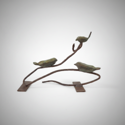 Rustic Metal Wall Art Sculpture Botanical Pod Branch Decor Vintage Style Home Accent
