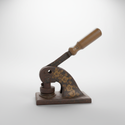 Vintage Ornate Floral Embosser Seal Press Paper Document Hand Stamp Antique Desk Tool