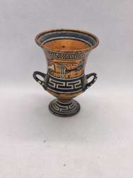 Vintage Greek Handmade Copper Vase – Mini Amphora Engraved – Signed No.14