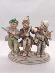 Vintage German Porcelain Figurine – 3 Characters Music Scene – Marked 20975