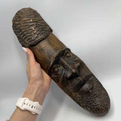 Vintage African Hand Carved Wooden Mask Tribal Wall Plaque Folk Art Figure