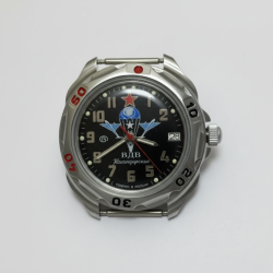 Vintage Mens Watch Vostok Komandirskie VDV Parachute Black Dial Red Star USSR 21