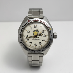 Vintage Mens Watch Vostok Amphibia Albatross USSR 17 Jewels White Dial 200M 164