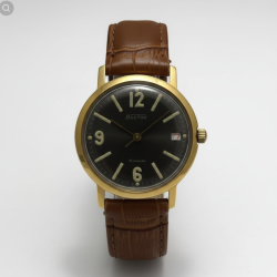 Vintage Mens Watch Chistopol Vostok Gold Plated USSR MOD Order 18 Jewels Date 110
