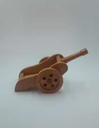 Vintage Small Wooden Cannon Model Handcrafted Mini Military Decor Collectibles