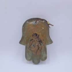 Vintage Glass Hamsa Hand Angel Cherub Wall Hanging Decor Unique Collectibles