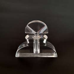 Vintage Heavy Crystal Perfume Bottle Art Deco Elegant Glass Collectibles Huge