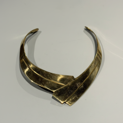 Vintage Brass Collar Choker Necklace for Women Gold Tone Statement Jewelry Fashi