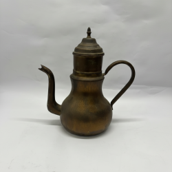 Antique Brass Copper Teapot Kettle - Vintage Rustic Home Decor Coffee Pot Collec