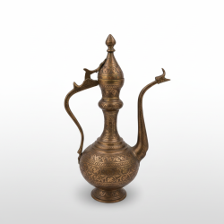 Vintage Hand Etched Brass Copper Jug Ewer Teapot | Antique Decorative Collectibl