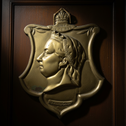 Antique Brass Queen Victoria Wall Plaque Commemorative Relief 1837 Royal Memorab