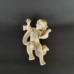 Vintage Angel Cherub Playing Harp Ceramic Figurine Home Decor Church Souvenir
