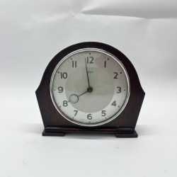 Vintage Art Deco Wooden Mantel Clock | Chime Mechanical 8-Day Movement | British