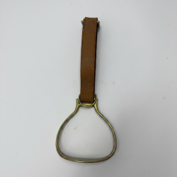 Vintage Brass Horse Stirrup with Leather Strap - Antique Equestrian Riding Tack