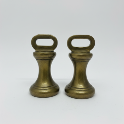 Antique Brass Bell Weights Set of 2 for Kitchen Scales - Vintage Imperial 1-lb
