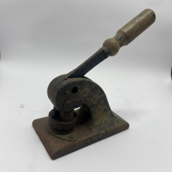 Antique Decorative Floral Cast Iron Embosser Seal Press | Vintage Office Desk