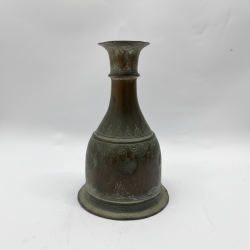 Antique Engraved Brass Bronze Hookah Base | Islamic Mughal Persian Huqqa Pot Col