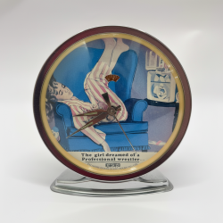 Vintage Desk Alarm Clock Retro Unique Art Illustration Girl Dreaming Wrestler