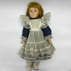 Promenade Collection Vintage Porcelain Collectible Doll Light Brown Hair Blue