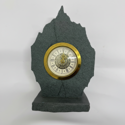 Vintage Rustic Slate Desk Mantel Clock Natural Stone Timepiece West Germany Retr